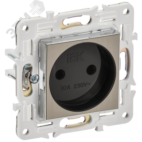SKANDY Розетка без заземления без защитных шторок 10А SK-R02N никель IEK - фото 1