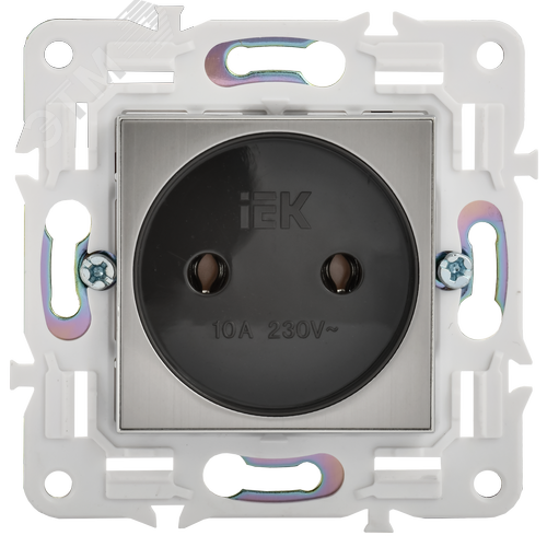 SKANDY Розетка без заземления без защитных шторок 10А SK-R02N никель IEK - фото 3