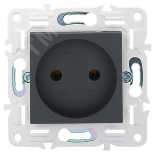 SKANDY Розетка без заземления без защитных шторок 10А SK-R02G графит IEK - фото 2
