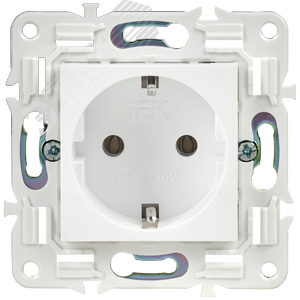 SKANDY Розетка с заземлением без защитных шторок 16А SK-R05W арктический белый IEK - фото 3