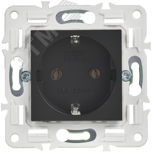 SKANDY Розетка с заземлением без защитных шторок 16А SK-R05Bl черный IEK - фото 2