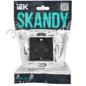 SKANDY Розетка с заземлением без защитных шторок 16А SK-R05Bl черный IEK - фото 7