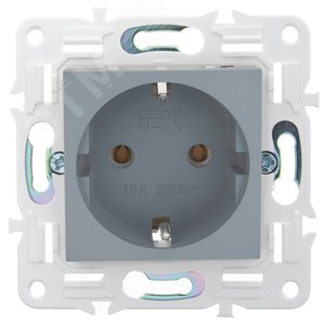 SKANDY Розетка с заземлением без защитных шторок 16А SK-R05Gr серый IEK - фото 2