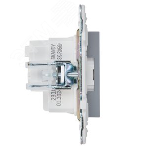 SKANDY Розетка с заземлением без защитных шторок 16А SK-R05Gr серый IEK - фото 4