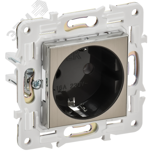 Изображение товара SKANDY Розетка с заземлением без защитных шторок 16А SK-R05N никель IEK (шт)