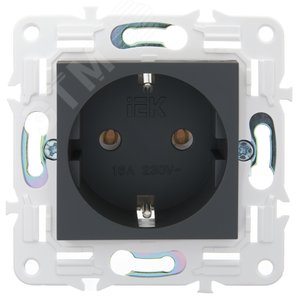 SKANDY Розетка с заземлением без защитных шторок 16А SK-R05G графит IEK - фото 2