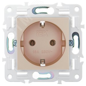 SKANDY Розетка с заземлением без защитных шторок 16А SK-R05Sa песочный IEK - фото 2
