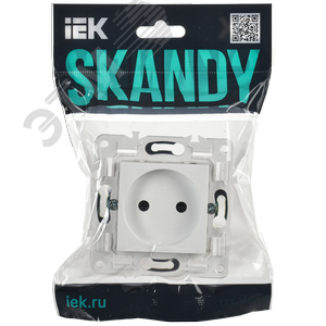 SKANDY Розетка без заземления с защитными шторками 10А SK-R01W арктический белый IEK - фото 7
