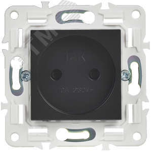 SKANDY Розетка без заземления с защитными шторками 10А SK-R01Bl черный IEK - фото 2