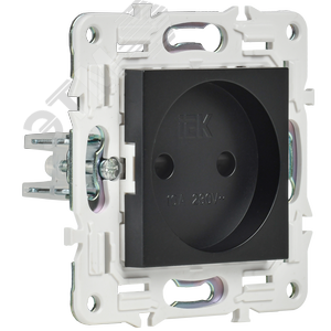 SKANDY Розетка без заземления с защитными шторками 10А SK-R01Bl черный IEK - фото 3