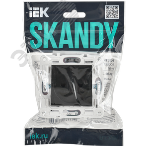 SKANDY Розетка без заземления с защитными шторками 10А SK-R01Bl черный IEK - фото 7