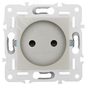 SKANDY Розетка без заземления с защитными шторками 10А SK-R01Sh шампань IEK - фото 2
