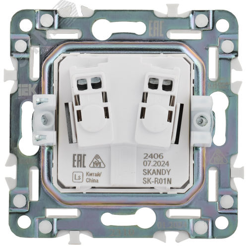 SKANDY Розетка без заземления с защитными шторками 10А SK-R01N никель IEK - фото 6