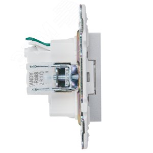 SKANDY Розетка с заземлением с защитными шторками 16А безвинтовое крепление SK-R06S серебряный IEK - фото 4