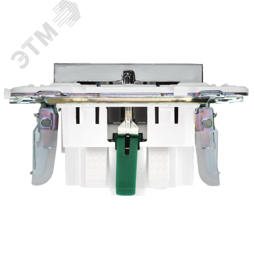 SKANDY Розетка с заземлением с защитными шторками 16А безвинтовое крепление SK-R06N никель IEK - фото 4