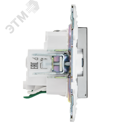 SKANDY Розетка с заземлением с защитными шторками 16А безвинтовое крепление SK-R06N никель IEK - фото 5
