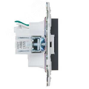 SKANDY Розетка с заземлением с защитными шторками 16А безвинтовое крепление SK-R06G графит IEK - фото 4