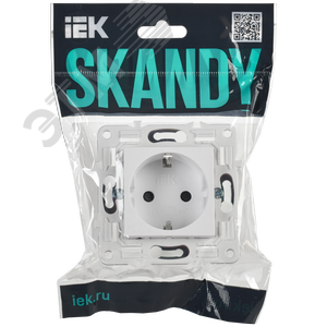 SKANDY Розетка с заземлением с защитными шторками 16А SK-R04W арктический белый IEK - фото 8