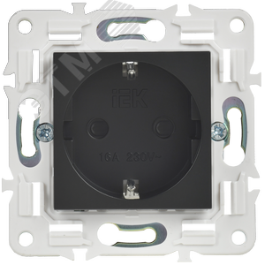 SKANDY Розетка с заземлением с защитными шторками 16А SK-R04Bl черный IEK - фото 2
