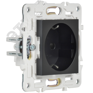 SKANDY Розетка с заземлением с защитными шторками 16А SK-R04Bl черный IEK - фото 3