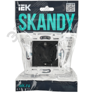 SKANDY Розетка с заземлением с защитными шторками 16А SK-R04Bl черный IEK - фото 7