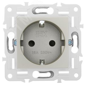 SKANDY Розетка с заземлением с защитными шторками 16А SK-R04Sh шампань IEK - фото 2