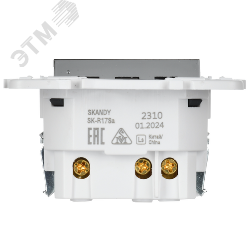 SKANDY Розетка с заземлением с защитными шторками 16А с USB C 18Вт SK-R17N никель IEK - фото 4