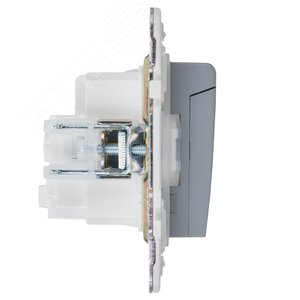 SKANDY Розетка 1-местная с заземлением с защитными шторками и крышкой 16А IP44 SK-R11Gr серый IEK - фото 4