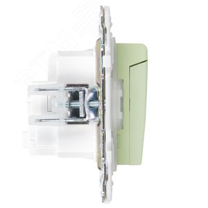 SKANDY Розетка 1-местная с заземлением с защитными шторками и крышкой 16А IP44 SK-R11G мятный IEK - фото 4