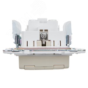 SKANDY Розетка 1-местная с заземлением с защитными шторками и крышкой 16А IP44 SK-R11B бежевый IEK - фото 5