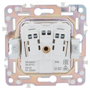 SKANDY Розетка 1-местная с заземлением с защитными шторками и крышкой 16А IP44 SK-R11S серебряный IEK - фото 3