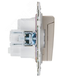 SKANDY Розетка 1-местная с заземлением с защитными шторками и крышкой 16А IP44 SK-R11Sh шампань IEK - фото 4