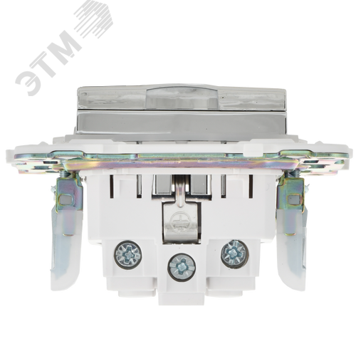 SKANDY Розетка 1-местная с заземлением с защитными шторками и крышкой 16А IP44 SK-R11N никель IEK - фото 5