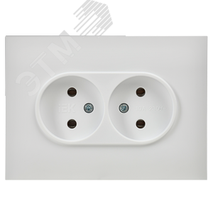 SKANDY Розетка 2-местная без заземления без защитных шторок 10А в сборе SK-R10W арктический белый IEK - фото 2