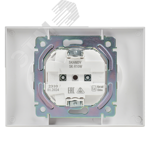 SKANDY Розетка 2-местная без заземления без защитных шторок 10А в сборе SK-R10W арктический белый IEK - фото 5