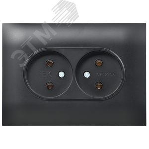 SKANDY Розетка 2-местная без заземления без защитных шторок 10А в сборе SK-R10Bl черный IEK - фото 2