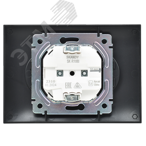 SKANDY Розетка 2-местная без заземления без защитных шторок 10А в сборе SK-R10Bl черный IEK - фото 6