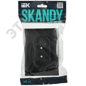 SKANDY Розетка 2-местная без заземления без защитных шторок 10А в сборе SK-R10Bl черный IEK - фото 7
