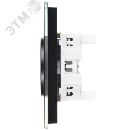 SKANDY Розетка 2-местная без заземления без защитных шторок для плоской вилки 10А SK-R03Bl стекло черный - фото 4