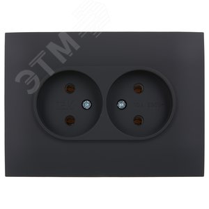 SKANDY Розетка 2-местная без заземления без защитных шторок 10А в сборе SK-R10G графит IEK - фото 2