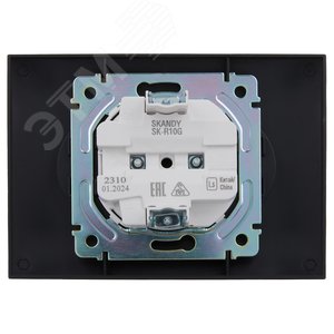 SKANDY Розетка 2-местная без заземления без защитных шторок 10А в сборе SK-R10G графит IEK - фото 3