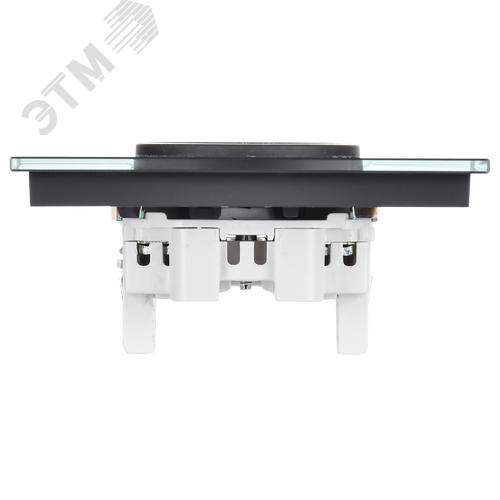 SKANDY Розетка 2-местная без заземления без защитных шторок для плоской вилки 10А SK-R03G стекло графит - фото 4