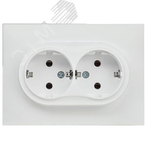 SKANDY Розетка 2-местная с заземлением без защитных шторок 16А в сборе SK-R08W арктический белый IEK - фото 2