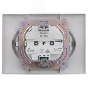 SKANDY Розетка 2-местная с заземлением без защитных шторок 16А в сборе SK-R08Gr серый IEK - фото 3