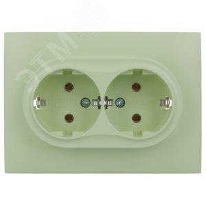 SKANDY Розетка 2-местная с заземлением без защитных шторок 16А в сборе SK-R08G мятный IEK - фото 2