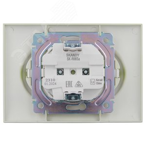 SKANDY Розетка 2-местная с заземлением без защитных шторок 16А в сборе SK-R08G мятный IEK - фото 3