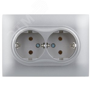 SKANDY Розетка 2-местная с заземлением без защитных шторок 16А в сборе SK-R08S серебряный IEK - фото 2