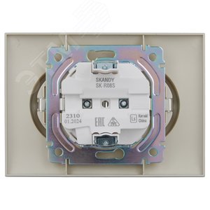 SKANDY Розетка 2-местная с заземлением без защитных шторок 16А в сборе SK-R08S серебряный IEK - фото 3