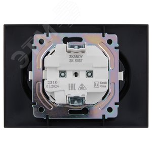 SKANDY Розетка 2-местная с заземлением без защитных шторок 16А в сборе SK-R08T титан IEK - фото 3