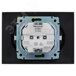 SKANDY Розетка 2-местная с заземлением без защитных шторок 16А в сборе SK-R08G графит IEK - фото 3